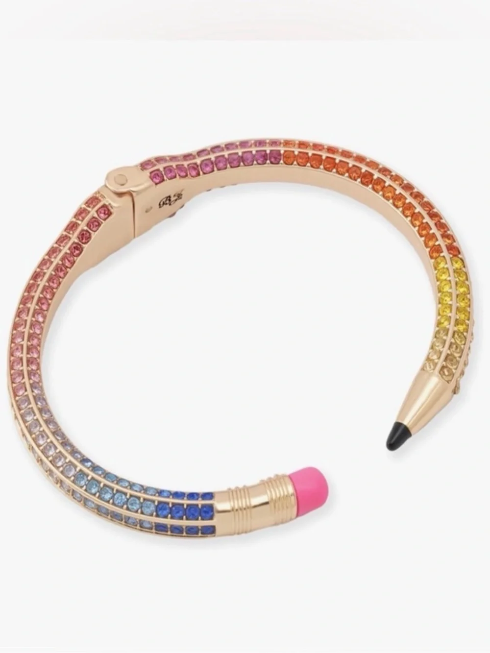 Betsey Johnson Pencil Hinge Cuff Bracelet Multicolored NWT